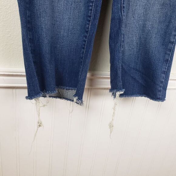 Women's Plus Size Lane Bryant Simply Straight Cut Off Frayed Denim Jeans Pants - Picture 8 of 11